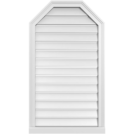 Ekena Millwork Octagonal Top Surface Mount PVC Gable Vent w/ 2"W x 2"P Brickmould Sill Frame, 24"W x 42"H GVPOT24X4203SF